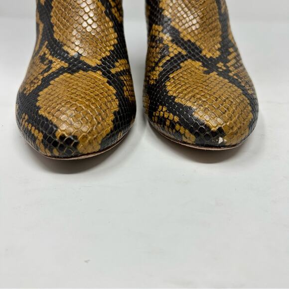 Loeffler Randall Goldy Leather Golden Tall Heeled Boot Snake Python Embossed 5 - Picture 9 of 13